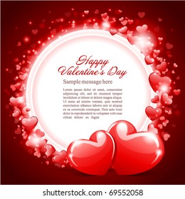 Valentine's day or Wedding vector background card with two hearts