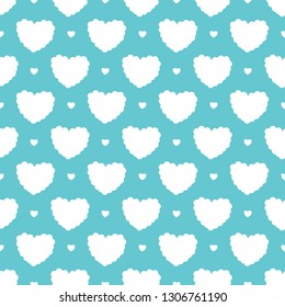 valentine's day of white heart blue background.