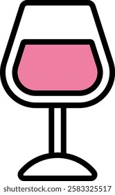Valentine's Day Wine Glass Icon 