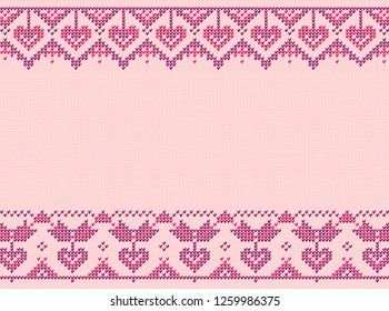 Valentine's Day or winter design. Scandy Pattern. Pink illustration