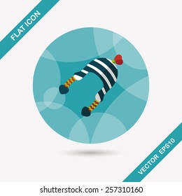 Valentine's Day winter hat flat icon with long shadow,eps10