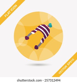 Valentine's Day winter hat flat icon with long shadow,eps10