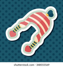 Valentine's Day winter hat flat icon with long shadow,eps10