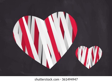 Valentine's day wish card vector illustration with chalkboard