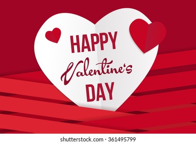 Valentine's day wish card vector illustration in red an white color