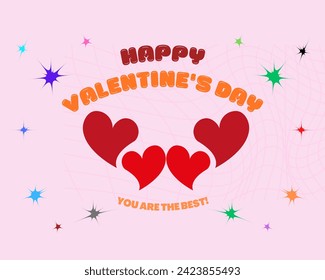 Valentinstag wünscht Vektordesign auf beeindruckendem Hintergrund