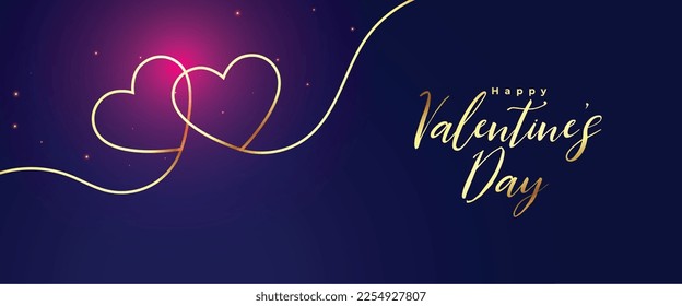 valentines day wishes and messages banner with line hearts vector