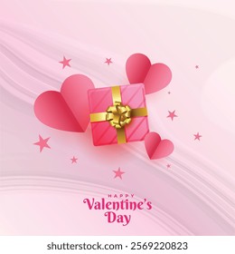 Valentines day wishing gift box template design included giftbox and love shapes.
