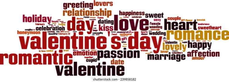 Valentine's Day word cloud concept. Vector illustration