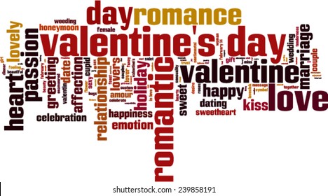 Valentine's Day word cloud concept. Vector illustration