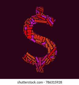 Valentine's Day word cloud design