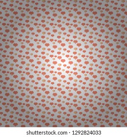 Valentines day wrapping paper. Girlish repeated backdrop with hearts, drawing in sketch style on orange, pink, white colors. Romantic wallpaper for girls, textile Vector. Abstract seamless pattern.