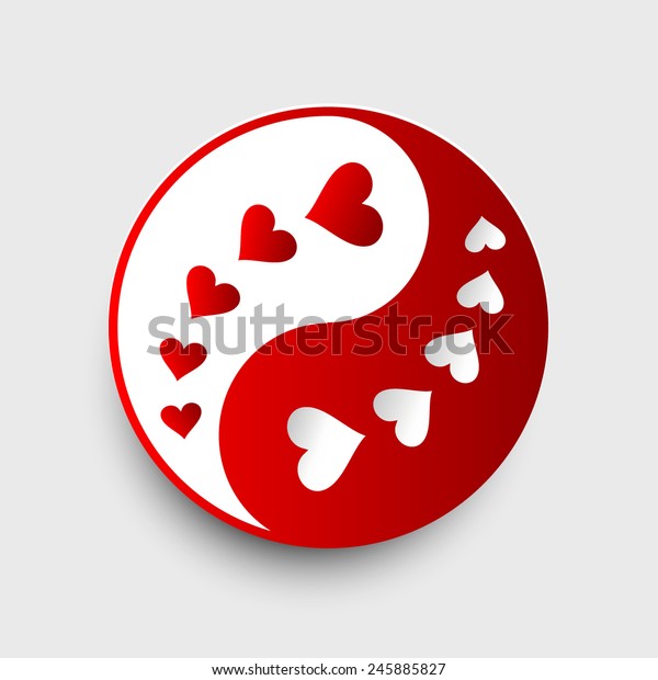 valentines day yin yang 14 february stock vector royalty