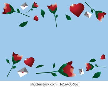 Valentine's day.a rose
Pastel blue background concept
