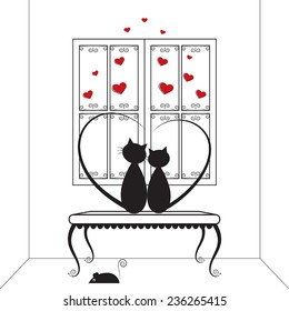 Valentines day.Cats in love.