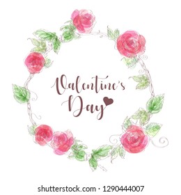Valentine's Day.hand drawn Vector illustration. 