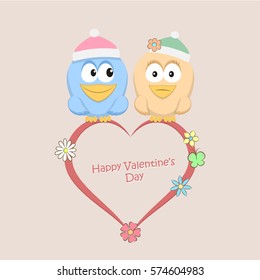 Valentines day.Illustration of Love Birds