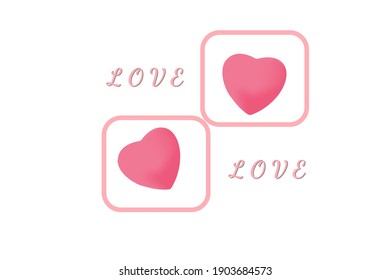 Valentines Days. Hearts on white background,Vector and illustration.  Cute love sale banner or greeting card