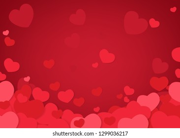 Días de San Valentín de fondo rojo. ilustración vectorial
