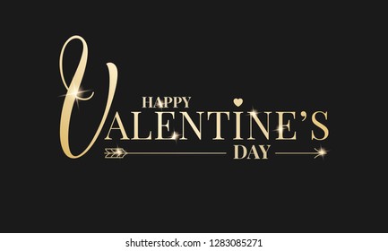 Valentines Day.Typographic label design for Valentine's Day holiday.