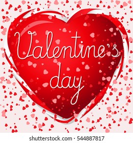Valentines day.Valentines heart shaped sweet candy lollipops. Vector illustration.Heart on love background.Be my valentine.Love messages with hearts.February 14.Valentines day card,banner.