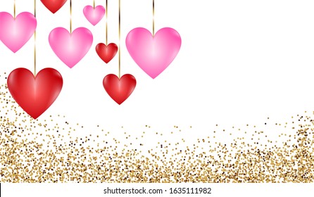 Valentine's day..Wallpaper, Abstract background, Holiday banner ,Greetings card-EPS10
