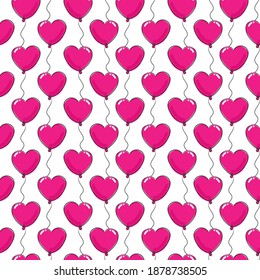 Valentinstag,Weeding und Geburtstag nahtloses Muster mit rosafarbenen Ballons.Vektorhintergrund.Liebe Textur.Cuute-Gewebe für Ferien