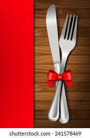 Valentines dinner on a wooden background