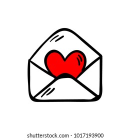 Valentine's Doodle Envelope with Heart