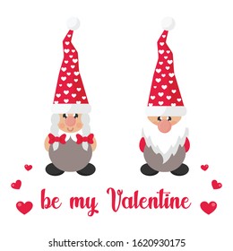 valentines dwarf girl and boy vector image