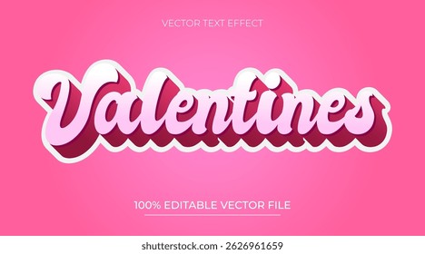 Valentines Editable text effect 3d text effect template