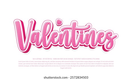 Valentine's editable text effect, sweet love text effect