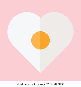 Valentinisches Ei mit Liebesform. Valentins Symbol. Flachsymbol