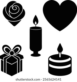 valentines element red rose candle cake 