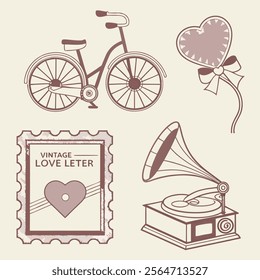 Valentine's element vector art illustration 