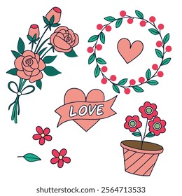 Valentine's element vector art illustration 