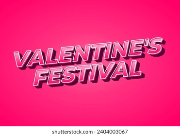 Valentine's festival. Text effect design in 3D look. Gradient Pink color