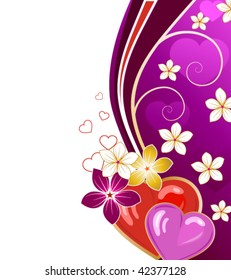  Valentines floral background, vector illustration