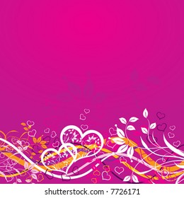 Valentines floral background, vector illustration