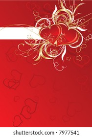 Valentines floral background, vector illustration