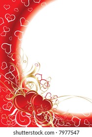 Fondo floral de San Valentín, ilustración vectorial