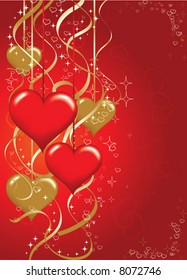 Valentines floral background, vector illustration