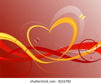 Valentines floral background, vector illustration