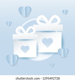 Valentines gift box icon. Design for banner or invitation card. Vector illustration
