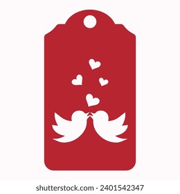 Valentine's Gift tag Illustration For laser cut, card, I love you, Be mine, Love always wins