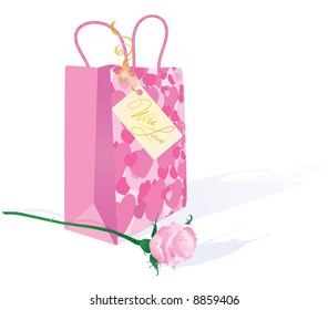 Valentine's gift with tag. Vector.
