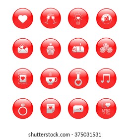 Valentines glossy icon set 