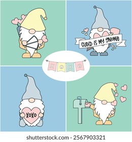 Valentine's Gnome Clipart – Cute Love-Themed Illustrations. Celebrate love with these charming Valentine's gnome illustrations!