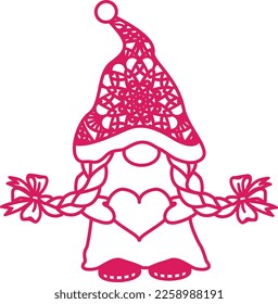 Valentines gnome with heart vector file