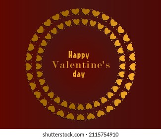 A Valentine's greeting card with hearts and text message of Happy Valentine's day.
